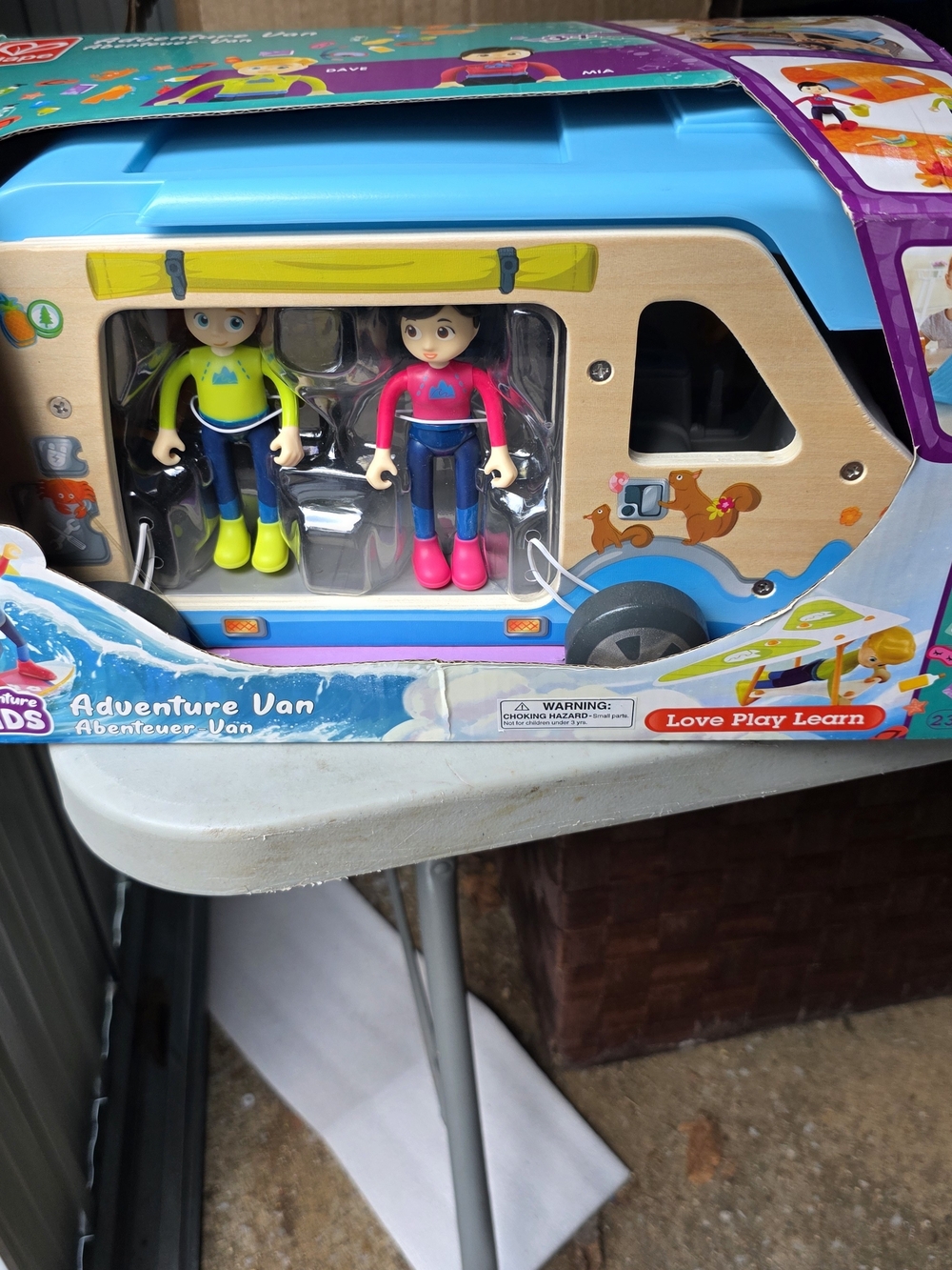 Adventure Van Playset with Blue Van and Pink & Lime Figures